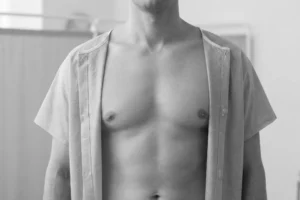 man showing chest