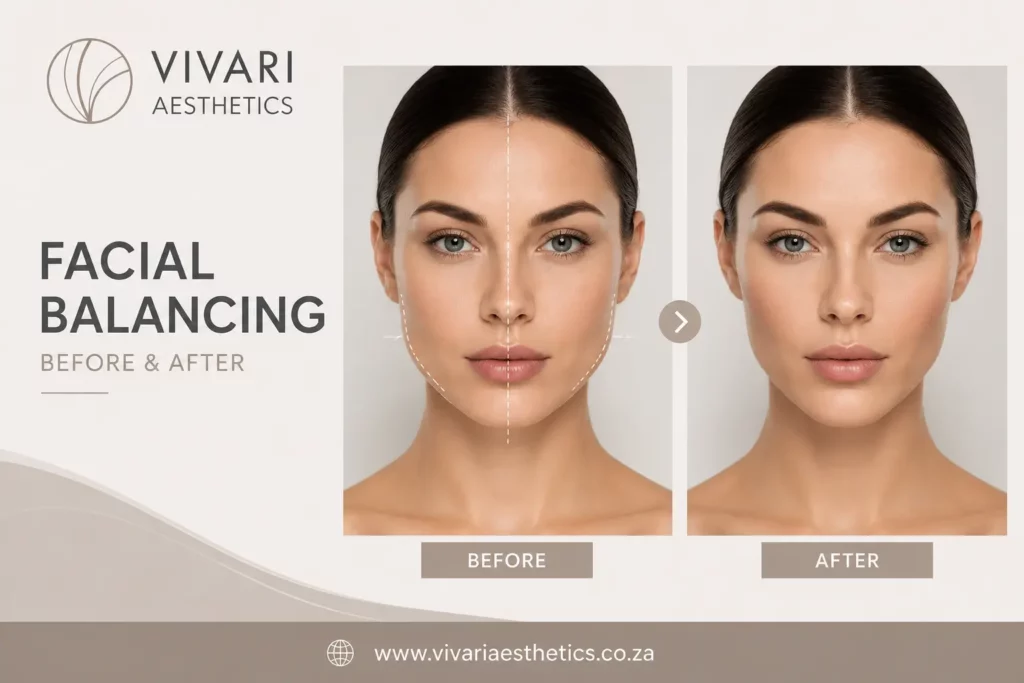 Facial balancing before and after